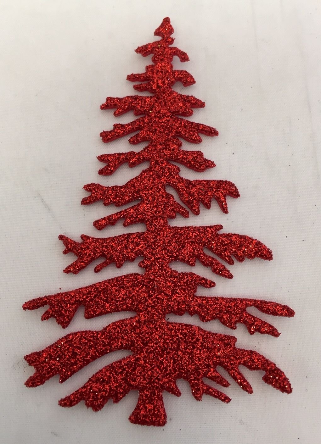 Little Christmas Trees * Red Glitter Foam * Set of Twelve — The Die Cut Shop